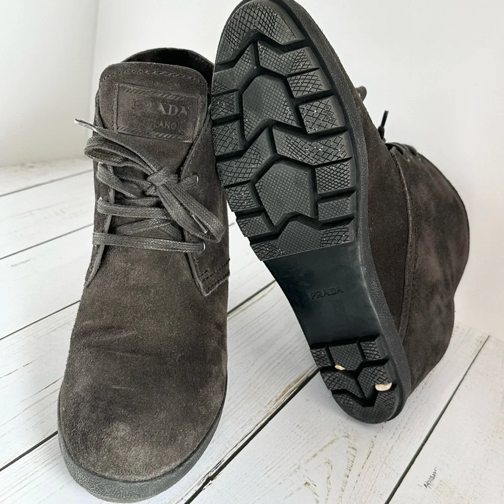 Prada Scamoaciato wedge boot - Picture 2 of 6